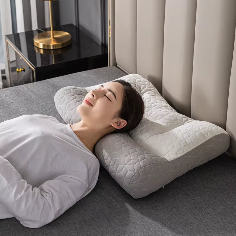 Cervical Spine Fiber Pillow Pillow Core Home Cervical Spine Support Sleep Pillow Adult Students for Men and Women Comfortable