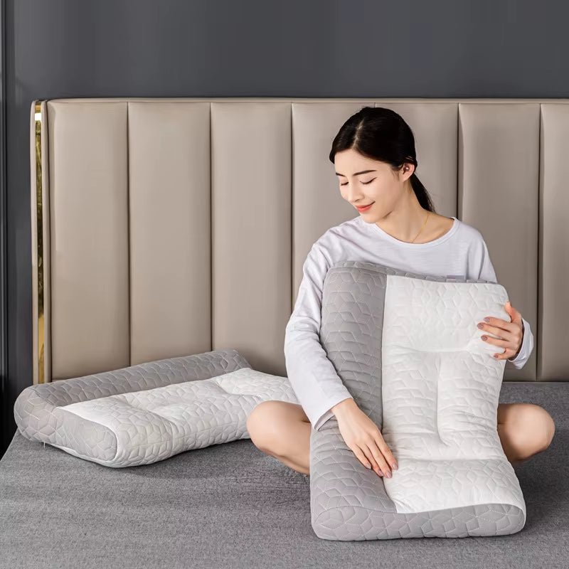 Cervical Spine Fiber Pillow Pillow Core Home Cervical Spine Support Sleep Pillow Adult Students for Men and Women Comfortable