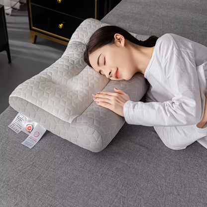 Cervical Spine Fiber Pillow Pillow Core Home Cervical Spine Support Sleep Pillow Adult Students for Men and Women Comfortable